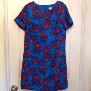 J.CREW ROYAL BLUE PINK FLOWER DRESS